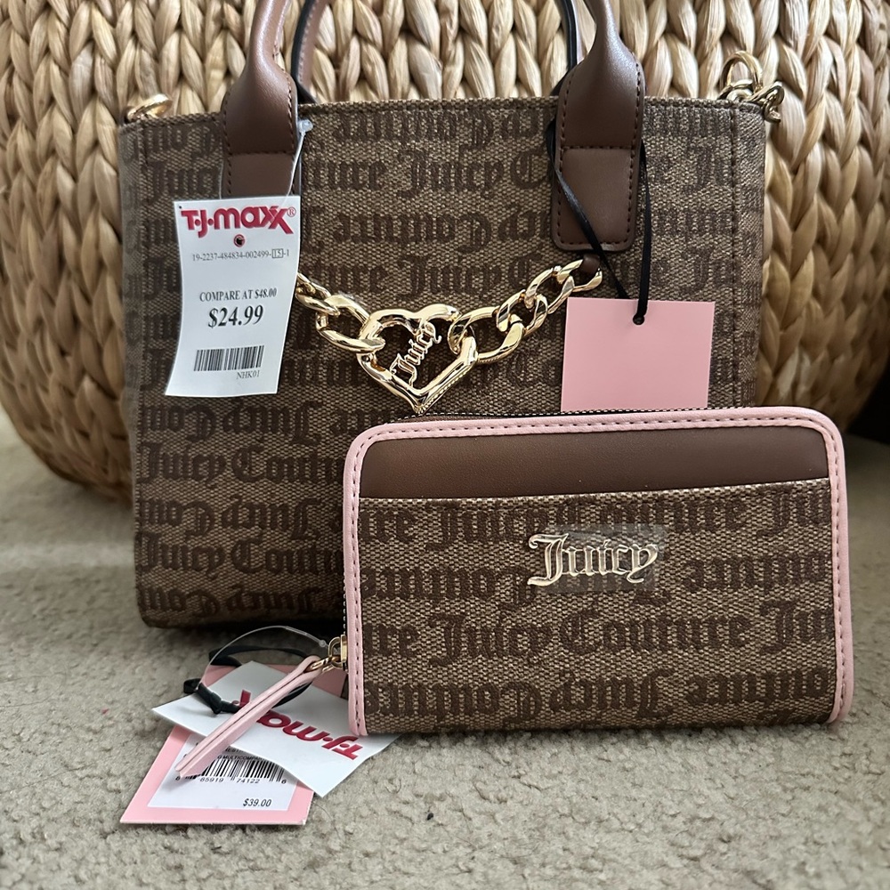 Juicy Couture Brown and Pink Women's Bag Set